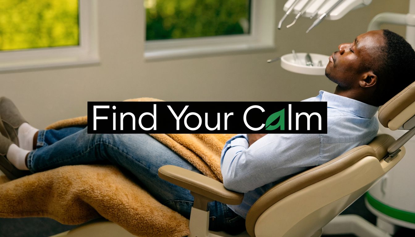 A relaxed man resting in a dentist's chair covered with a cozy blanket during an appointment.