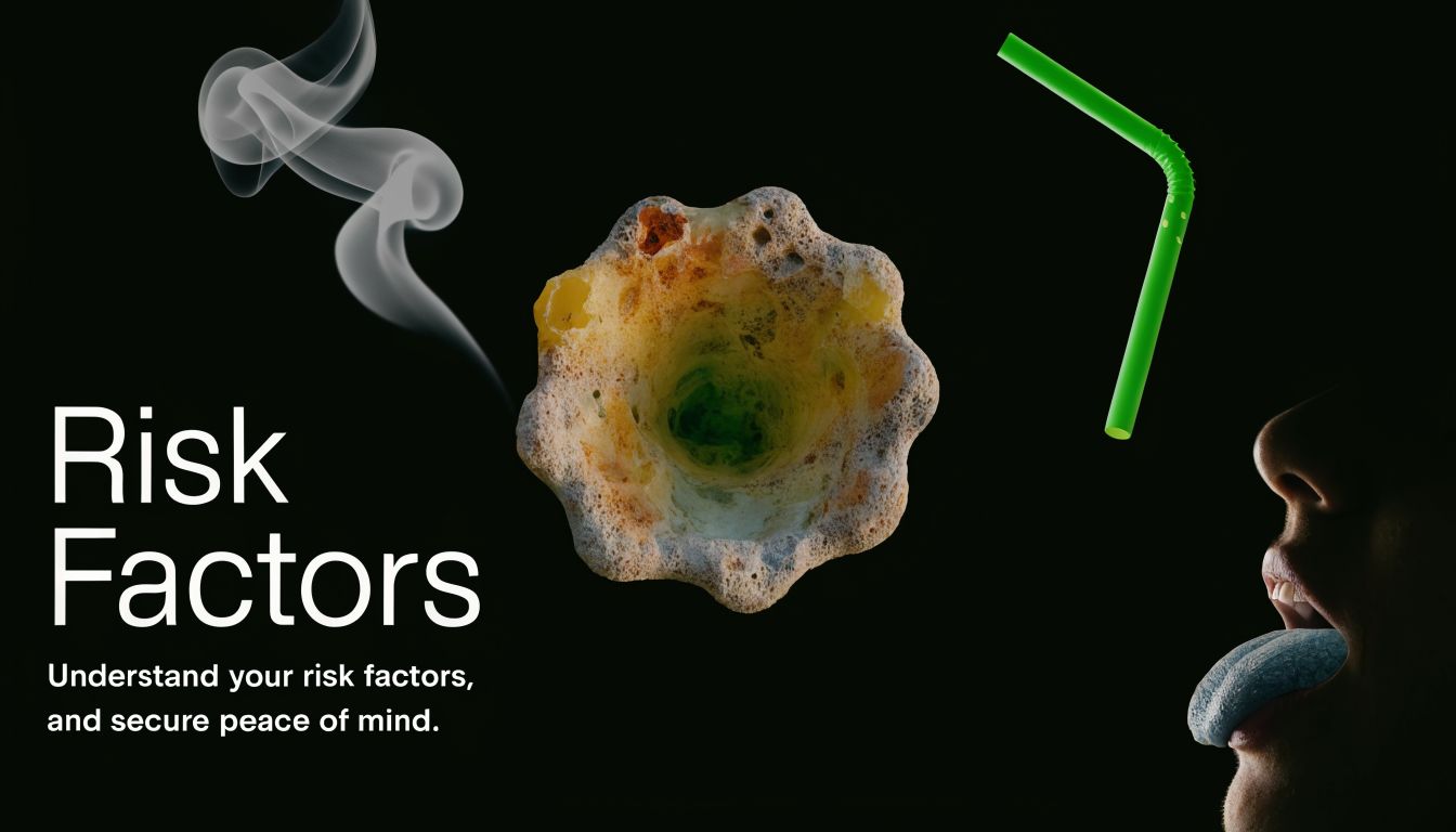 Conceptual image illustrating dental health risks featuring a sponge-like structure, a green straw, and a person's mouth.
