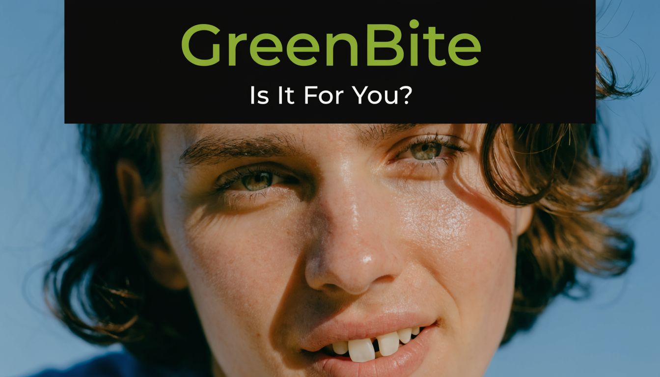 A close-up shot of a young person with natural, small front teeth against a bright blue sky.